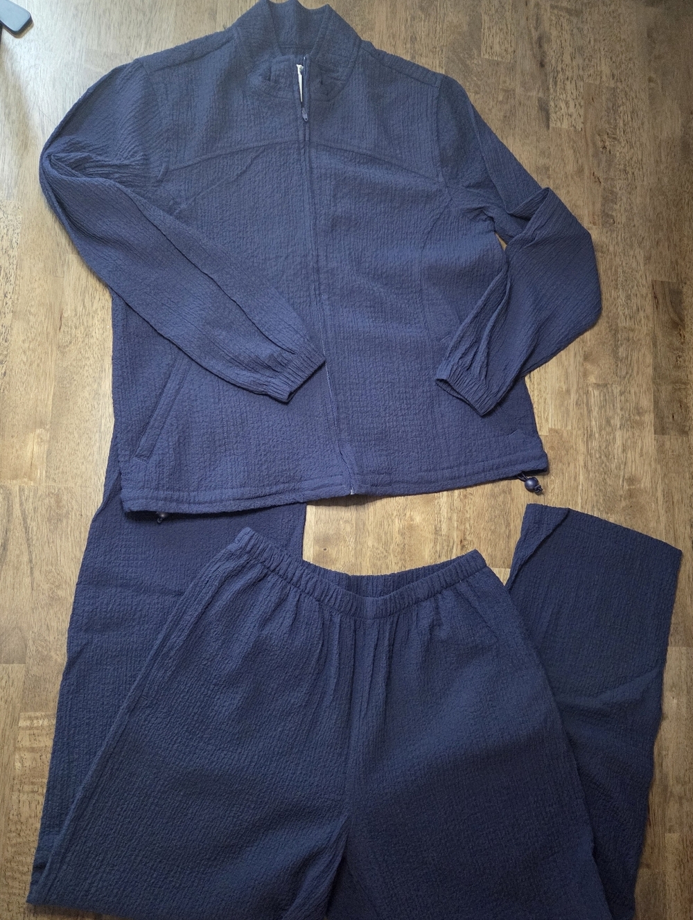 ORVIS Textured Two-Piece Lounge Set - Zip Jacket & Elastic Waist Pants